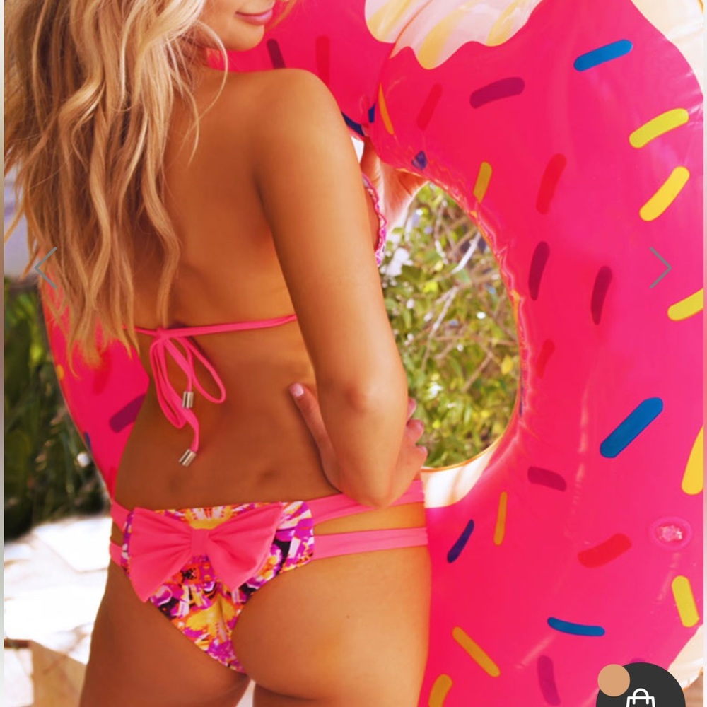 NEON PINK SUNSET BOW BIKINI π - Picture 6 of 10